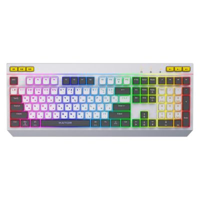 Hator Icefall white membrane gaming keyboard (black and white keys)