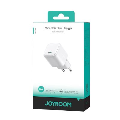 4. Joyroom JR-TCG15 Mini 30W GaN USB-C Wall Charger - White