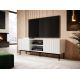 2. PAFOS TV cabinet on a black steel frame 150x40x60 white matt