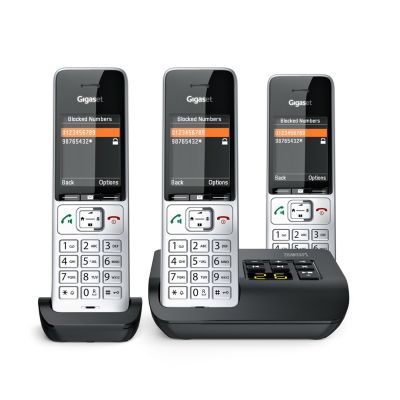 12. Gigaset 500A Comfort Trio Cordless Phone - Answering Machine - ECO DECT\GAP\CAT-iq - Silver + 2 additional handsets