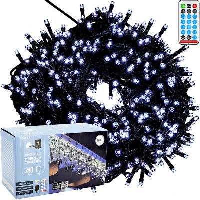 SOLAR LIGHT CHAIN 240 LED 13 FUNCTIONS WHITE