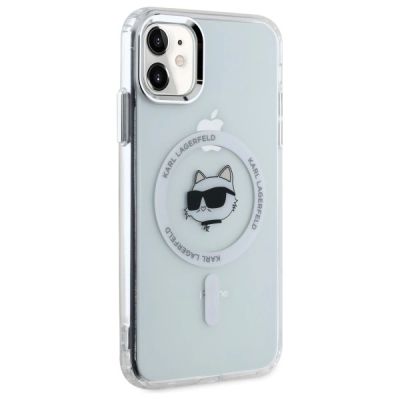 4. Karl Lagerfeld IML Metal Choupette Head MagSafe iPhone 11 Case - White