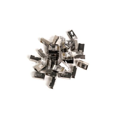 2. RJ45 (8P8C) pass-through plug, cat.6, shielded, AWG 26-24, pack of 100.