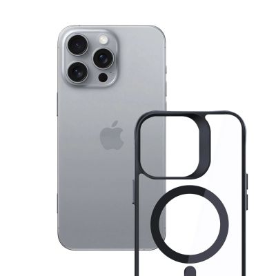 9. 3mk Satin Armor MagCase with MagSafe for iPhone 16 Pro - Clear with Black Frame