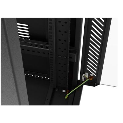 12. Lanberg 19" 32U 600x1000 black floor-standing rack cabinet with glass doors (flat pack)