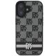 3. DKNY Checkered Pattern & Printed Stripes iPhone 16 Case - Black