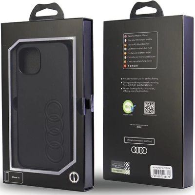 7. Audi Synthetic Leather iPhone 14 6.1" black/black hardcase AU-TPUPPCIP14-TT/D1-BK