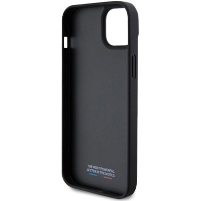 7. BMW Perforated Tricolor Line case for iPhone 15 Plus / 14 Plus - black