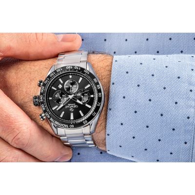 5. Men's Watch Giewont Chronograph Sapphire Silver Black GW9580-B1