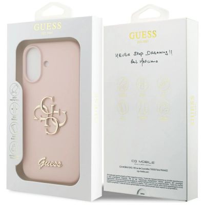 8. Guess Silicone Big 4G Script Case for iPhone 17 - Pink
