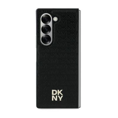 2. DKNY Repeat Pattern Stack Logo Case for Samsung Galaxy Z Fold6 - Black