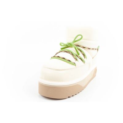 3. Women's winter snow boots D.Franklin fashionable fur insulated ankle boots beige green