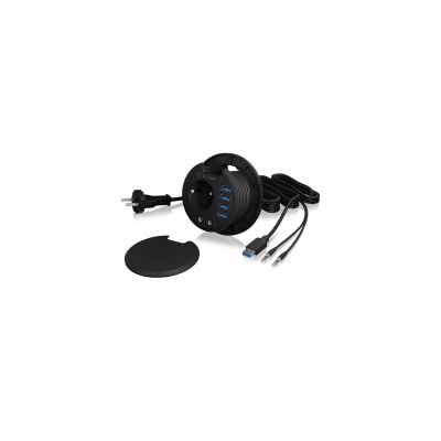 2. ICY BOX IB-HUB1430 electrical socket Black