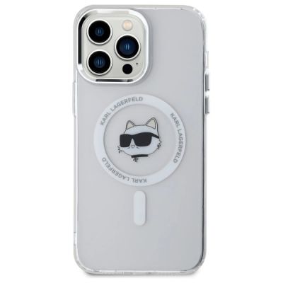 3. Karl Lagerfeld IML Metal Choupette Head MagSafe Case for iPhone 14 Pro Max - White