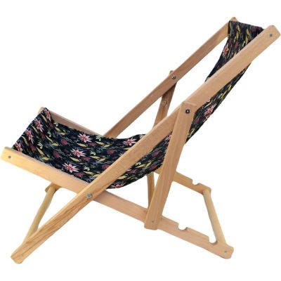3. CLASSIC DARK FLOWERS WOODEN DECK CHAIR