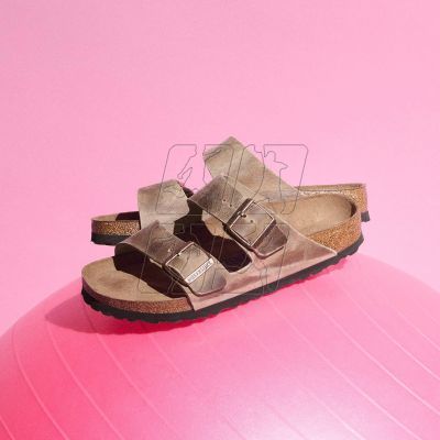 13. Birkenstock Arizona Soft Footbed Oiled Leather Tabacco Brown Narrow Women's/Men's Slides (0552813)