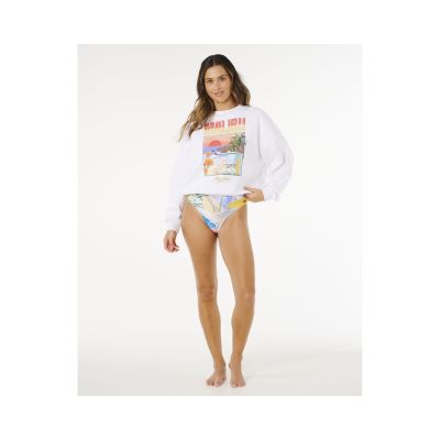4. RIP CURL Hayley OO/S Drop Shldr Crew Women's Sweatshirt White
