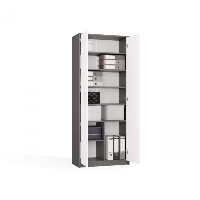 14. CLOSED SHELVING OLIV 2D ANTHRACITE/WHITE SET