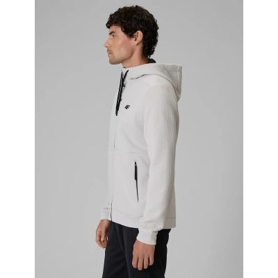 5. Men's regular training sweatshirt made of structured knit fabric 4F 4FWAW26TFSWM0891-11S
