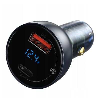 3. Baseus Particular 65W USB-A USB-C QC PPS Car Charger with Digital Display - Dark Gray