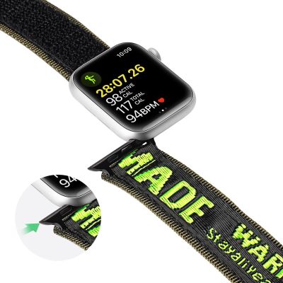 8. Dux Ducis Strap (Outdoor Version) Apple Watch Ultra Strap, SE, 9, 8, 7, 6, 5, 4, 3, 2, 1 (49, 45, 44, 42 mm) Nylon Band Bracelet Black/Green