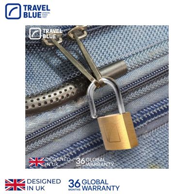 5. TRAVEL BLUE LUGGAGE PADLOCK WITH KEY, SET OF 2