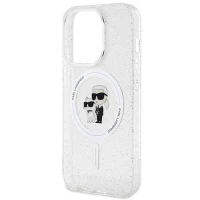 6. Karl Lagerfeld Karl&Choupette Glitter MagSafe case for iPhone 15 Pro - transparent