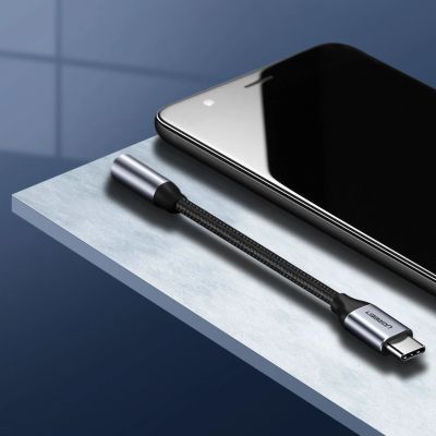 7. Ugreen Headphone Adapter with 3.5mm mini jack to USB Type C 10cm gray (30632)