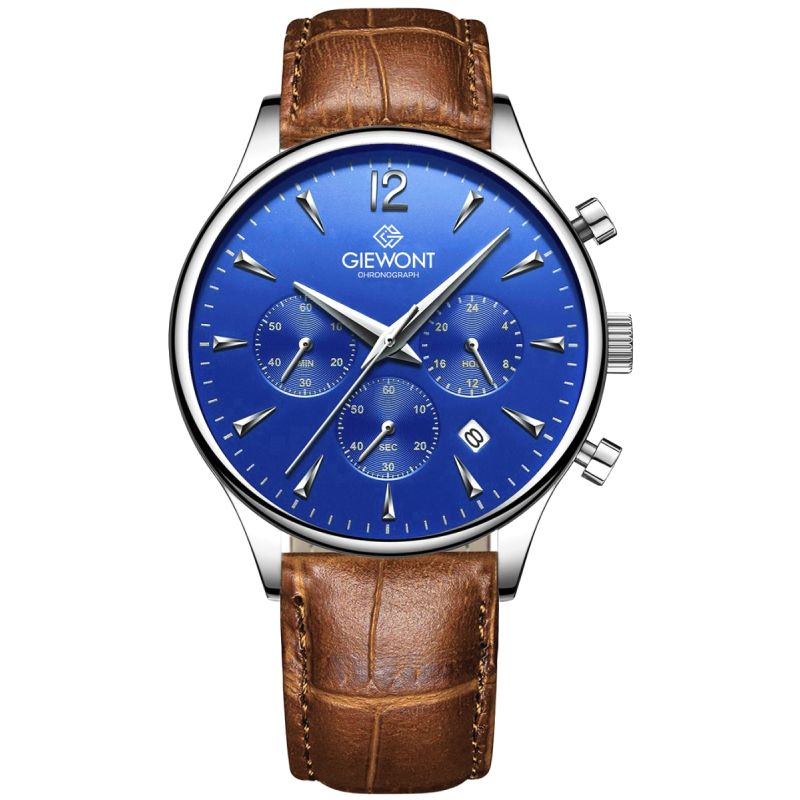 Men's Watch Giewont Chronograph Sapphire Brown Blue GW6310-A5