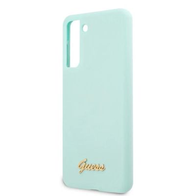 6. Guess GUHCS21MLSLMGLB S21+ G996 blue/blue hardcase Silicone Script Metal Logo