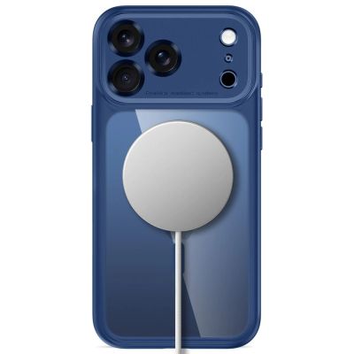 4. Tech-Protect MagPeak MagSafe CC Case for iPhone 18 Pro / 17 Pro - Clear Navy Blue