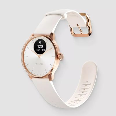 Withings Scanwatch Light - a watch with ECG function, heart rate and SPO2 measurement, as well as physical activity and sleep tracking (37mm, rose gold-sand)