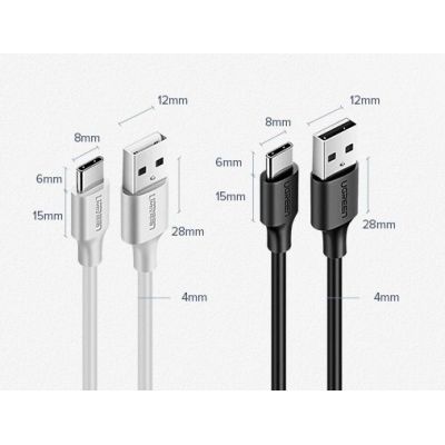 11. Ugreen US287 60117 USB-A / USB-C 3A cable 1.5m - black