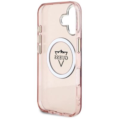7. Guess IML Metal Mountain Logo MagSafe iPhone 16 Case - Pink
