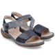 3. Women's leather sandals with velcro, navy blue, Rieker 65964-12