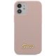 6. Guess GUHCP12SLSLMGLP iPhone 12 mini 5.4" light pink/light pink hardcase Silicone Script Gold Logo