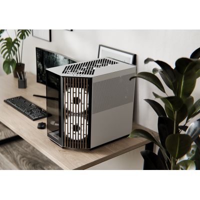 5. APNX V1 Case, Midi-Tower, ATX, Tempered Glass, Black and White
