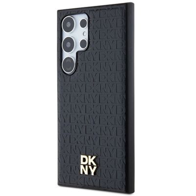 2. DKNY Leather Pattern Metal Logo MagSafe case for Samsung Galaxy S24 Ultra - black