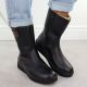12. Black women’s leather platform ankle boots Rieker Y4355-00
