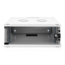 19" 4U wall-mounted network cabinet, SOHO 241 x 540 x 400 mm, glass door, gray, unassembled, 60 kg