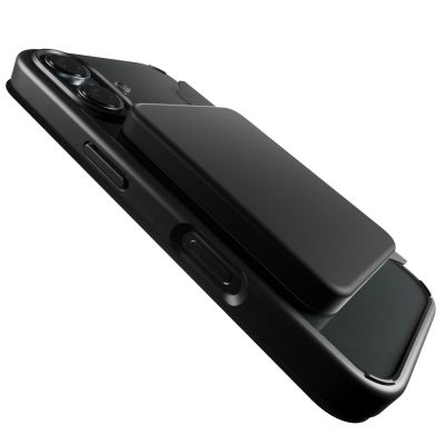 7. Puro Book Mag MagSafe Leather Case with Flap and Card Slot for iPhone 16 - Black