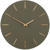 GREEN ALUMINUM WALL CLOCK, DIA. 35.5 CM, MICA