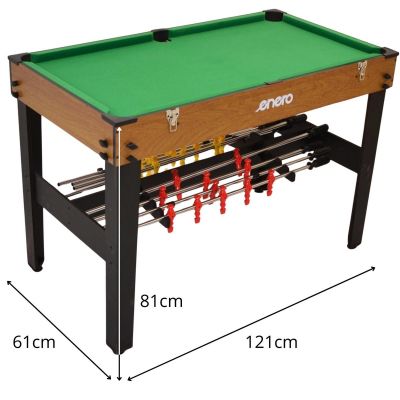 30. 3-in-1 WOODEN TABLE FOR FOOTBALL, BILLIARDS, AIR HOOKUP 121x61x81CM