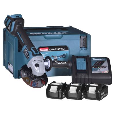 MAKITA DGA513RT3J 18V 3x5.0Ah Cordless Angle Grinder