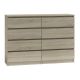 M8 MALWA CHEST OF DRAWERS 140CM SONOMA 8 DRAWERS
