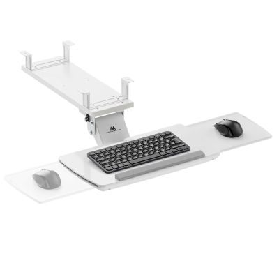 5. Maclean Under-Desk Keyboard Holder, Adjustable, Max. 5kg, White, MC-156 W
