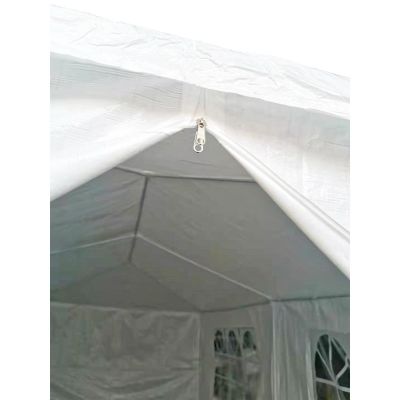 12. GARDEN PAVILION CATERING TENT PE 6x3M + 6 WALLS WHITE