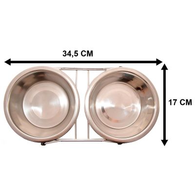 18. DOG AND CAT BOWL STAINLESS STEEL 2x550ML