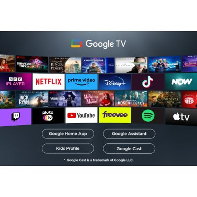 14. TCL 43P7K QLED 40" 4K Ultra HD Google TV Dolby Atmos DVB-T2 Metallic