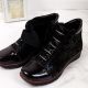 22. Women’s black insulated leather ankle boots with print, Filippo